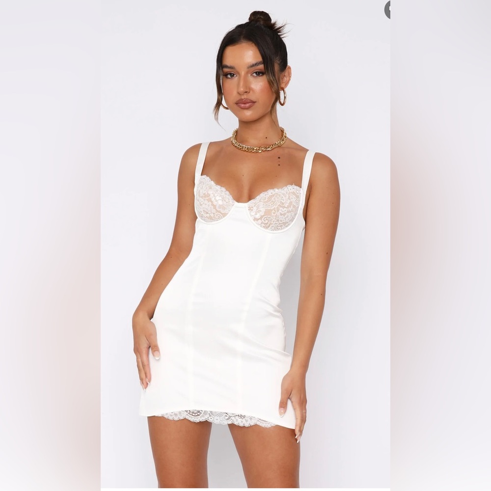 White mini dress - adorable for holidays / NYE